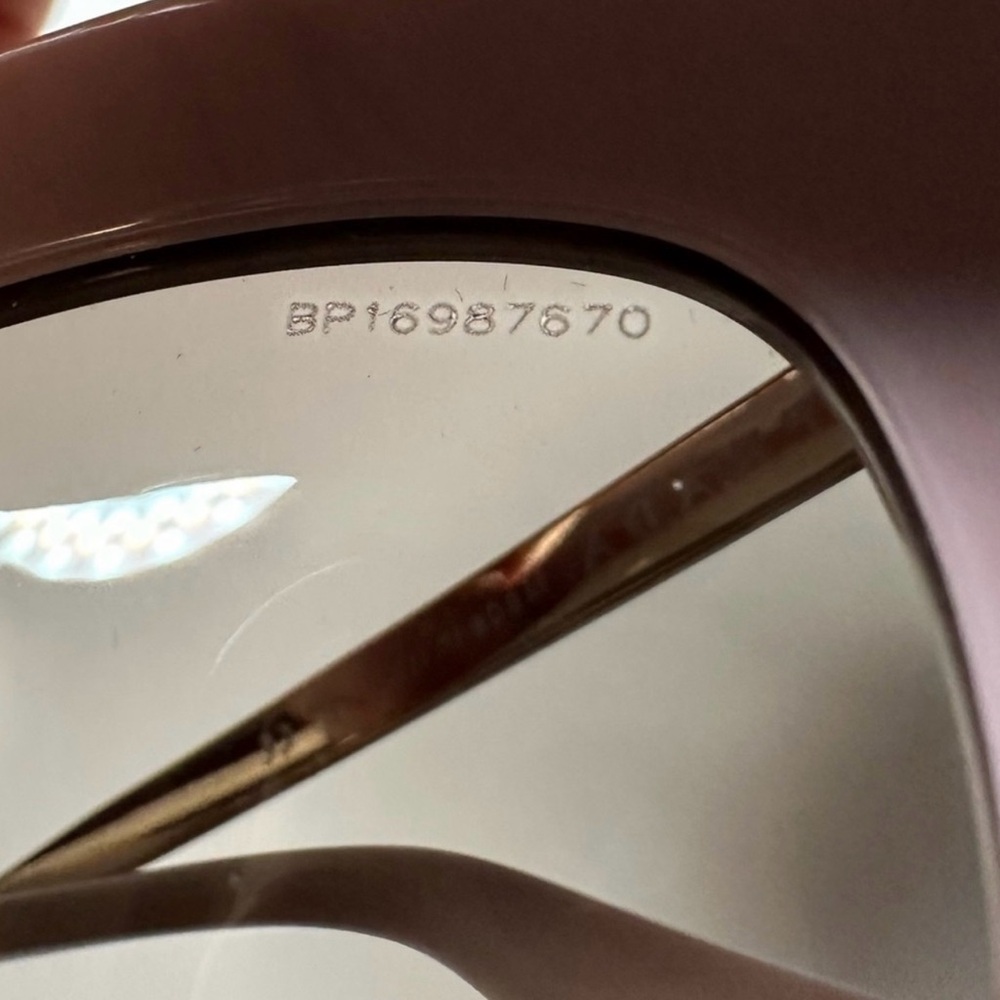 Prada Cinema Iconic Cat Eye Sunglasses 09Q Opal Pink Gold Aviator Gradient - Picture 14 of 14